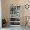 Basicwise Freestanding Wooden Display Bookshelf, Floor Standing Bookcase, with 5 Open Display Shelves, White QI004621.WT